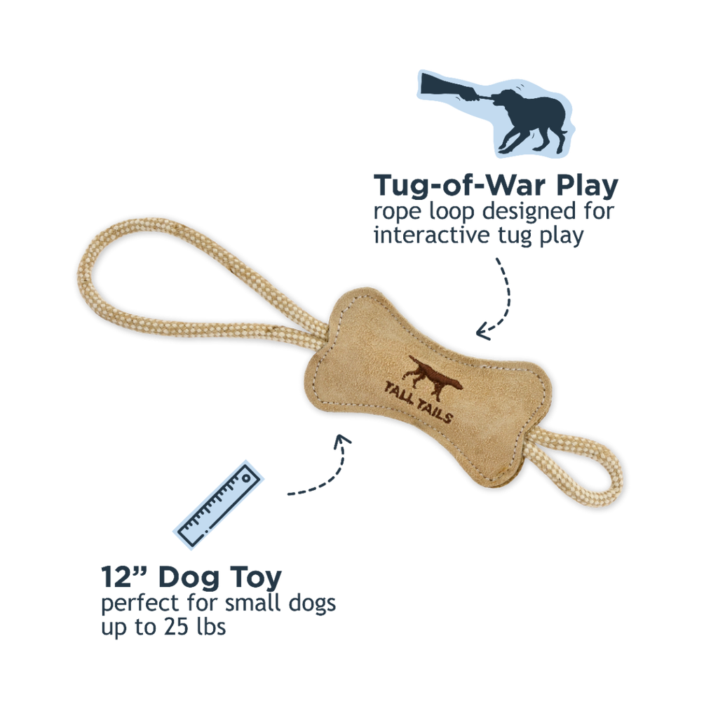 Tall Tails Natural Wool Bone Tug Dog Toy