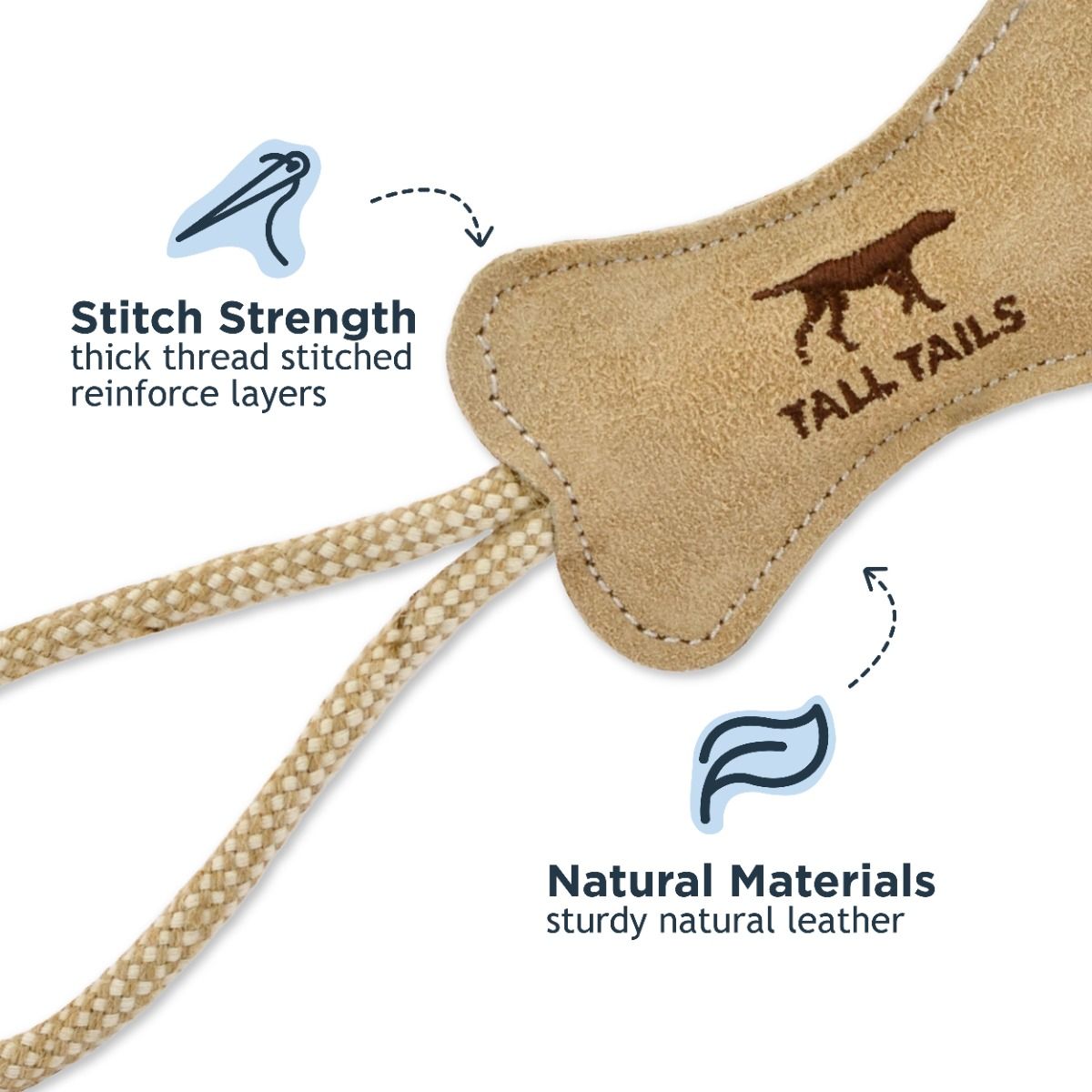 Tall Tails Natural Wool Bone Tug Dog Toy