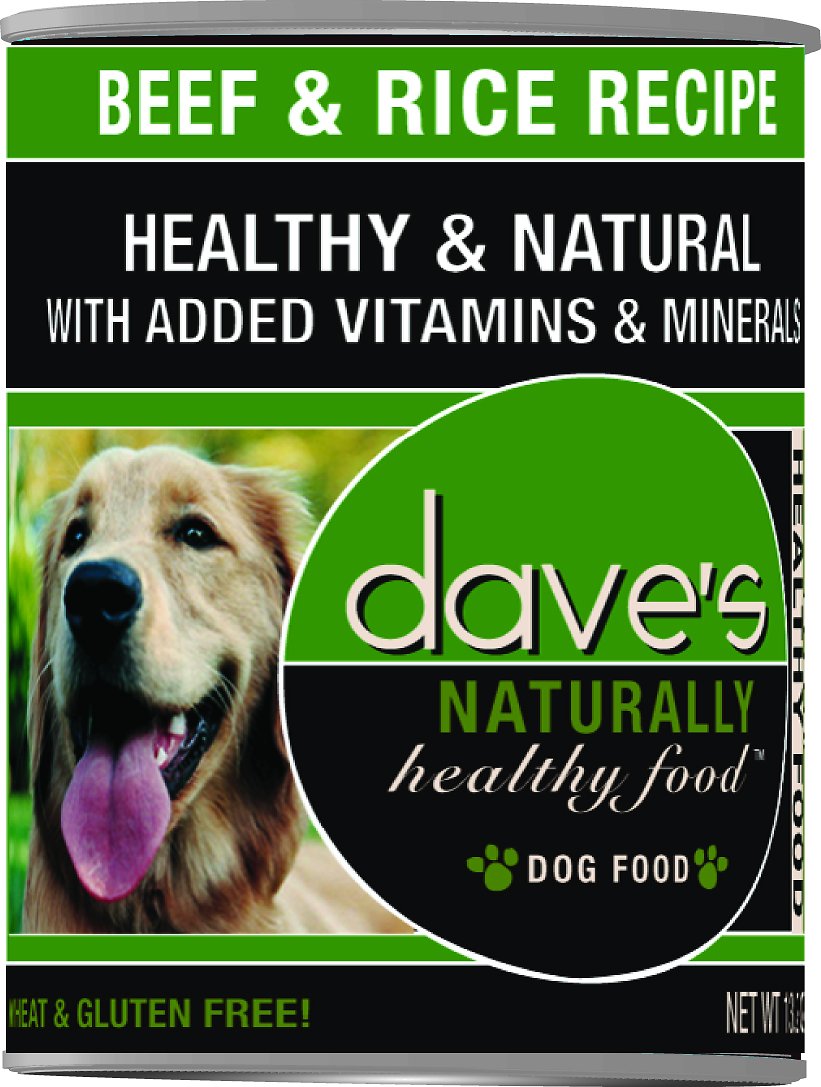 Dave's Pet Food Naturally Healthy Beef & Rice Recipe Canned Dog Food, 13.2-oz