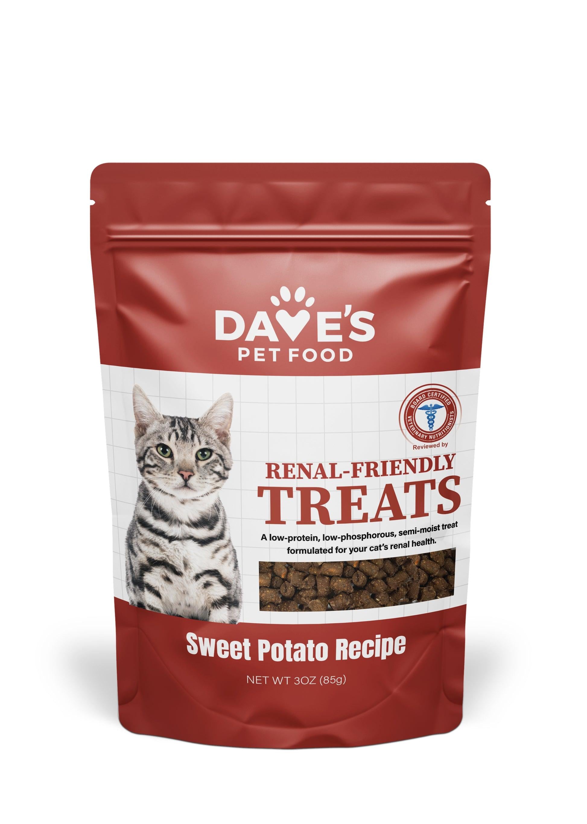 Dave's Pet Food Kidney-Friendly Semi-Moist Cat Treats, 3-oz