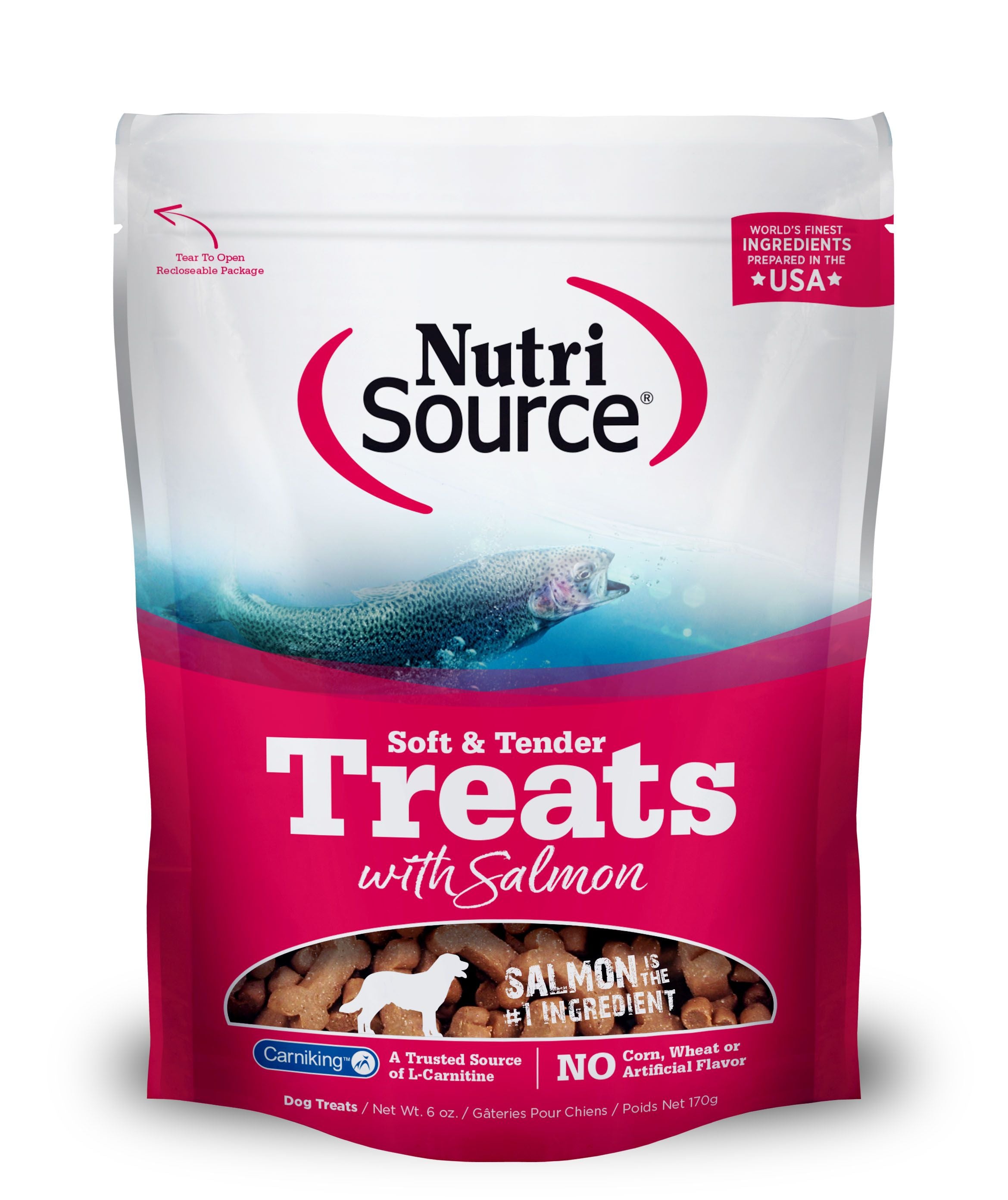 NutriSource Soft and Tender Salmon Dog Treats, 6-oz