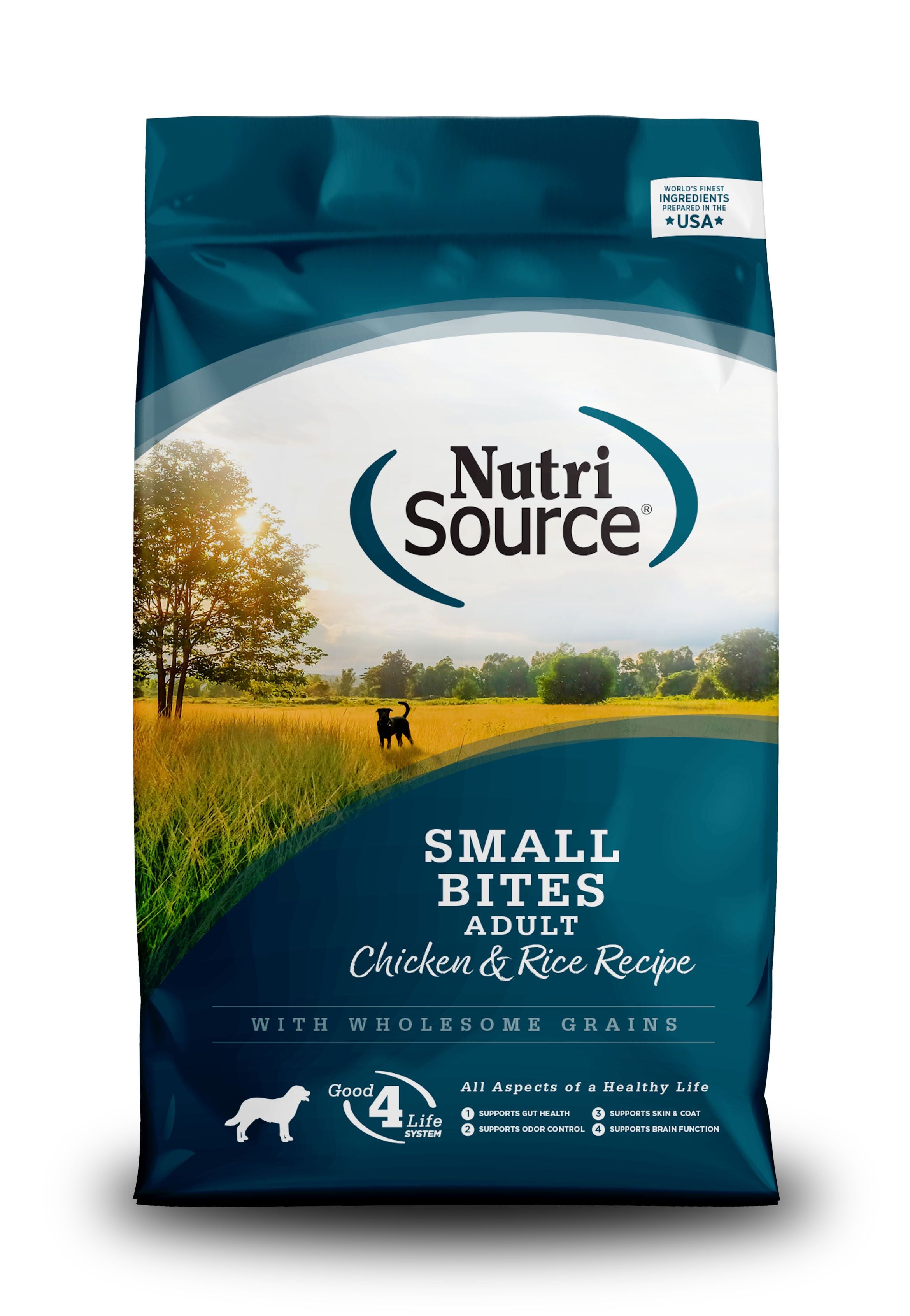 NutriSource Small Bites Adult Chicken & Rice with Wholesome Grains Dry Dog Food, 12-lb