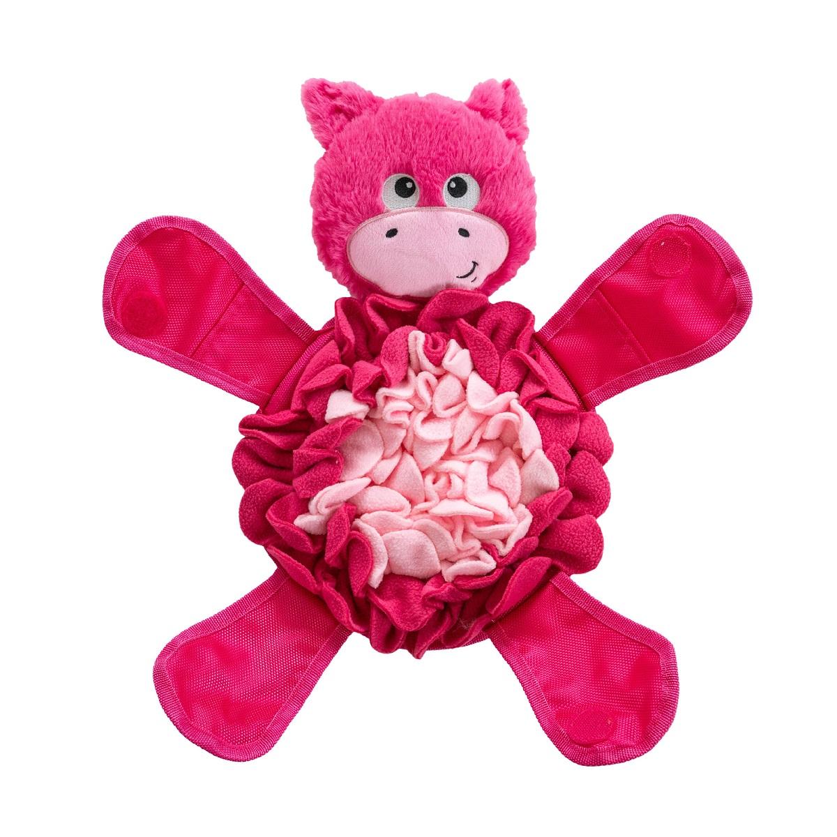 Outward Hound Nina Ottosson Snuffle Palz Think N' Thrive Pig Dog Toy, Pink, Large