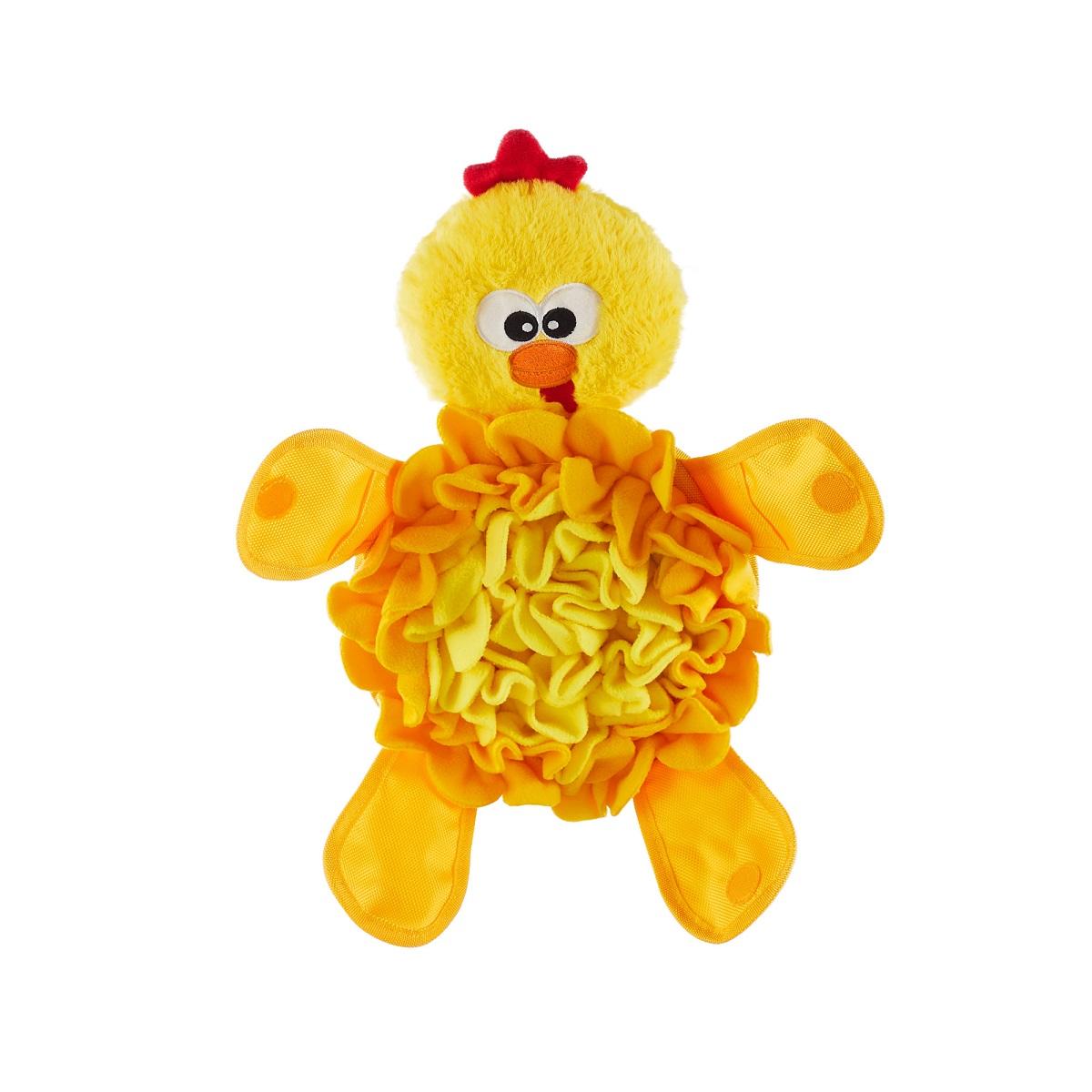 Outward Hound Nina Ottosson Snuffle Palz Think N' Thrive Chicken Dog Toy, Yellow, Large