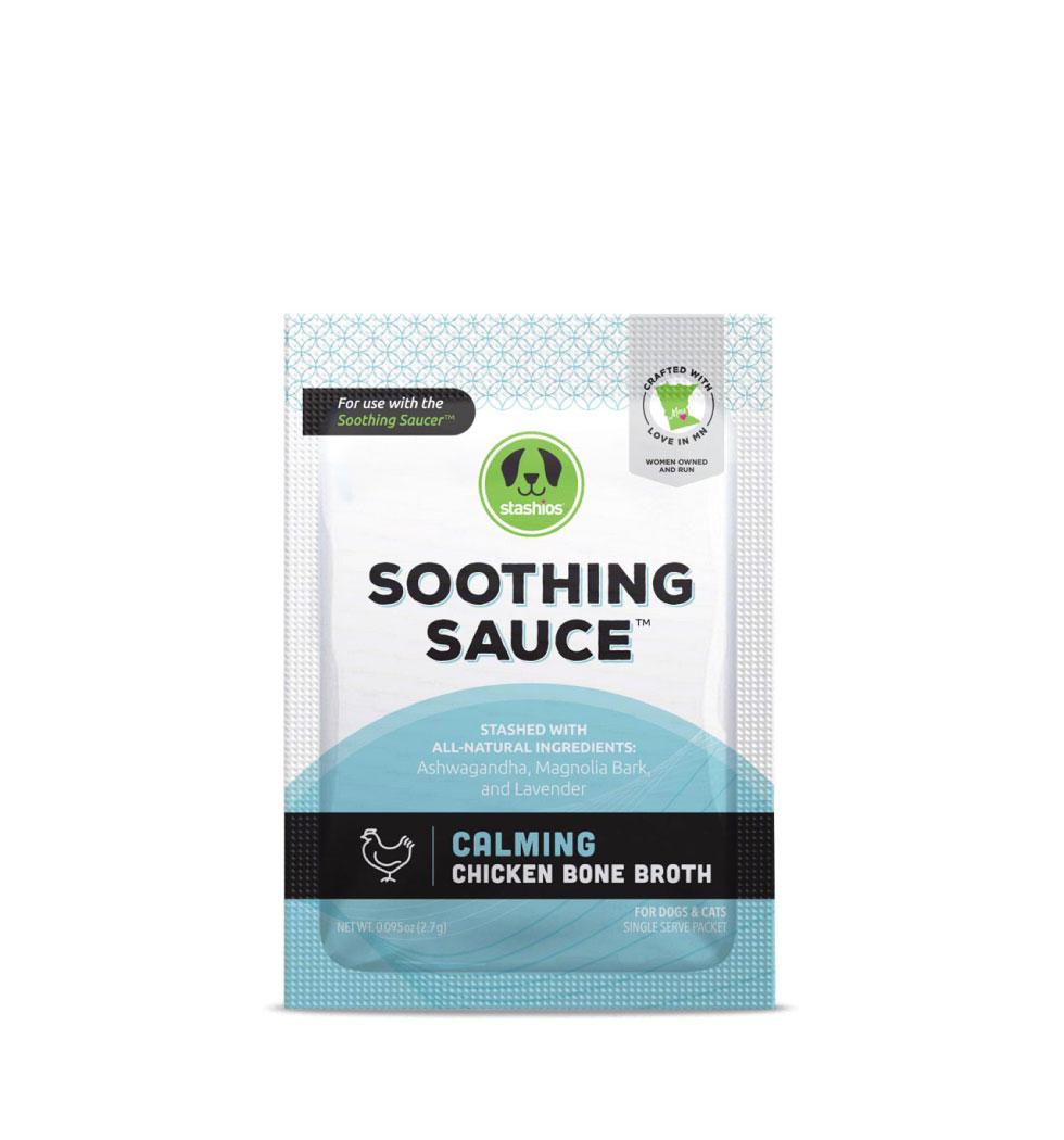 Stashios Soothing Sauce Calming Chicken Bone Broth for Dogs & Cats, 3-oz
