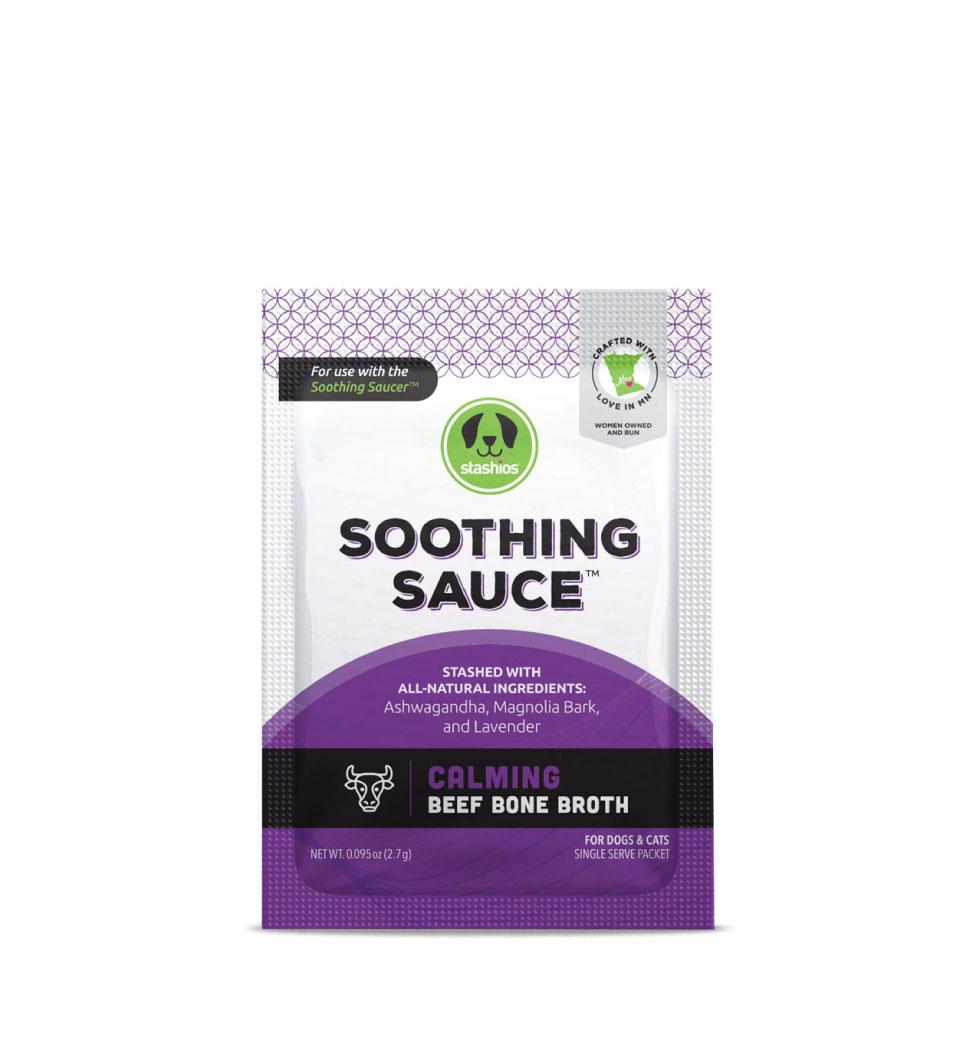 Stashios Soothing Sauce Calming Beef Bone Broth for Dogs & Cats, 3-oz