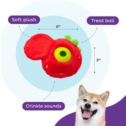 Outward Hound Nina Ottosson Fruity Findz Strawberry – Interactive Plush Dog Puzzle Toy