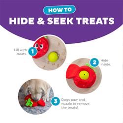 Outward Hound Nina Ottosson Fruity Findz Strawberry – Interactive Plush Dog Puzzle Toy