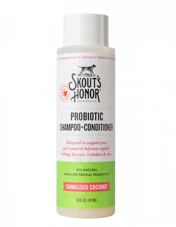 Skout’s Honor Probiotic Sunkissed Coconut Dog Shampoo & Conditioner – 16 oz