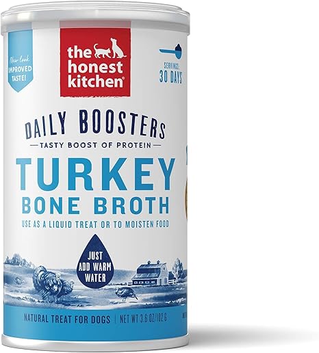 The Honest Kitchen Daily Boosters Instant Turkey Bone Broth with Turmeric for Dogs