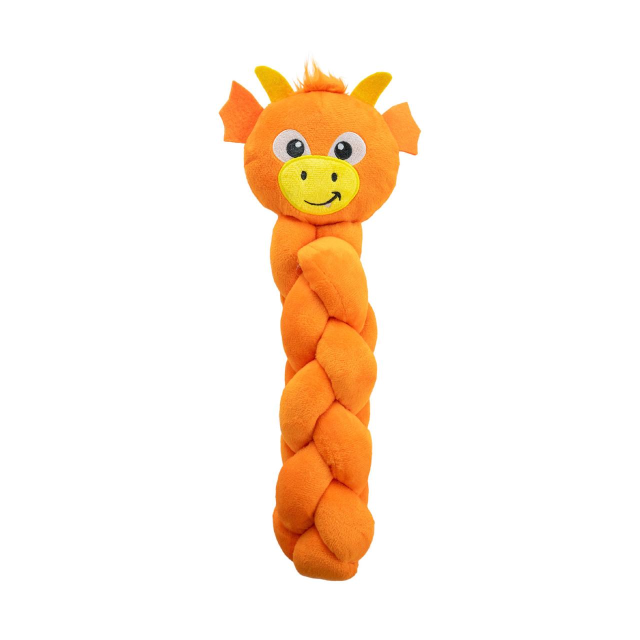 Outward Hound Nina Ottosson Twistiez Dragon Treat Puzzle Plush Dog Toy, Orange, Large