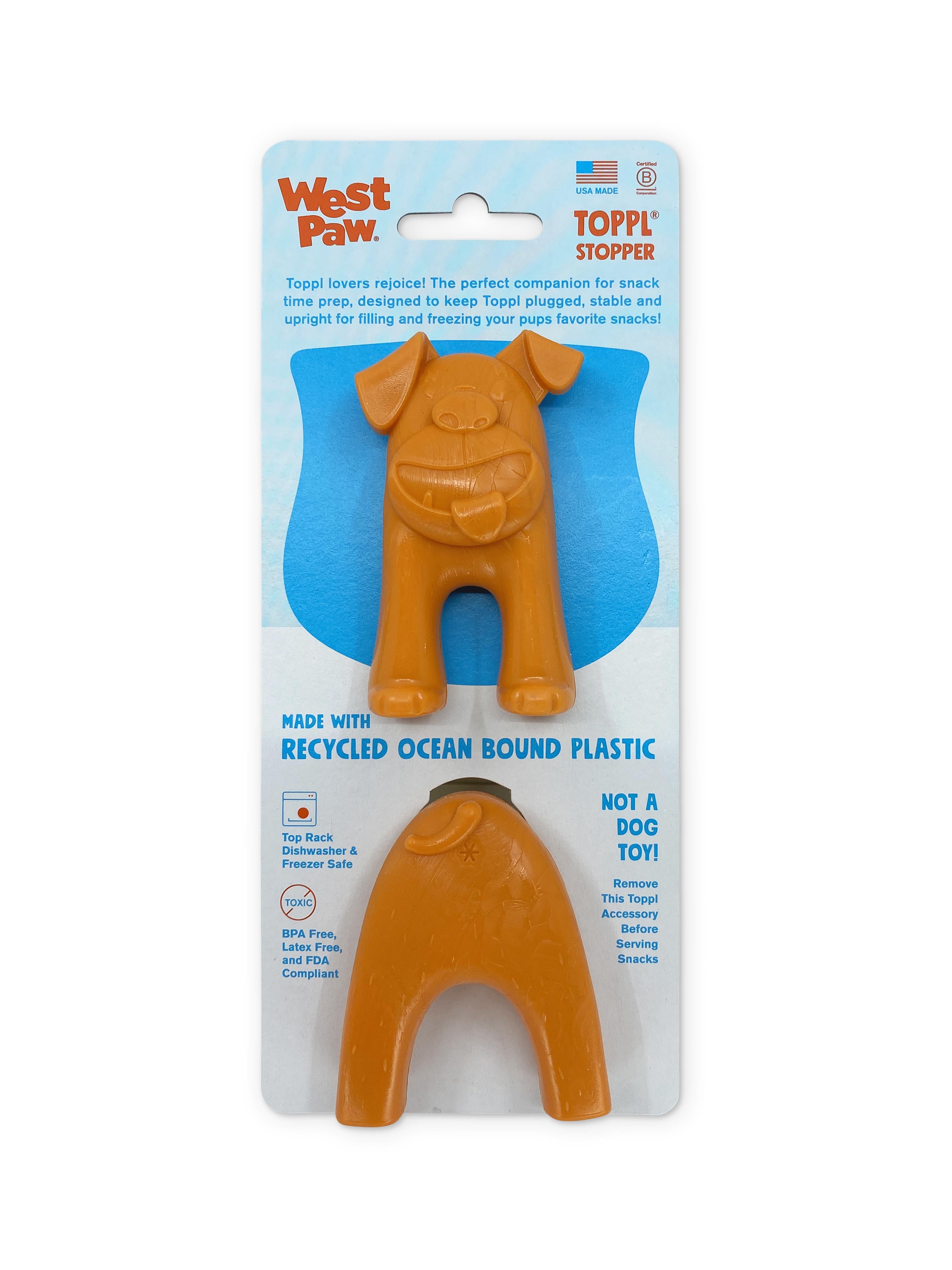 West Paw Toppl Stopper Dog Toy Accessory, Aqua Blue