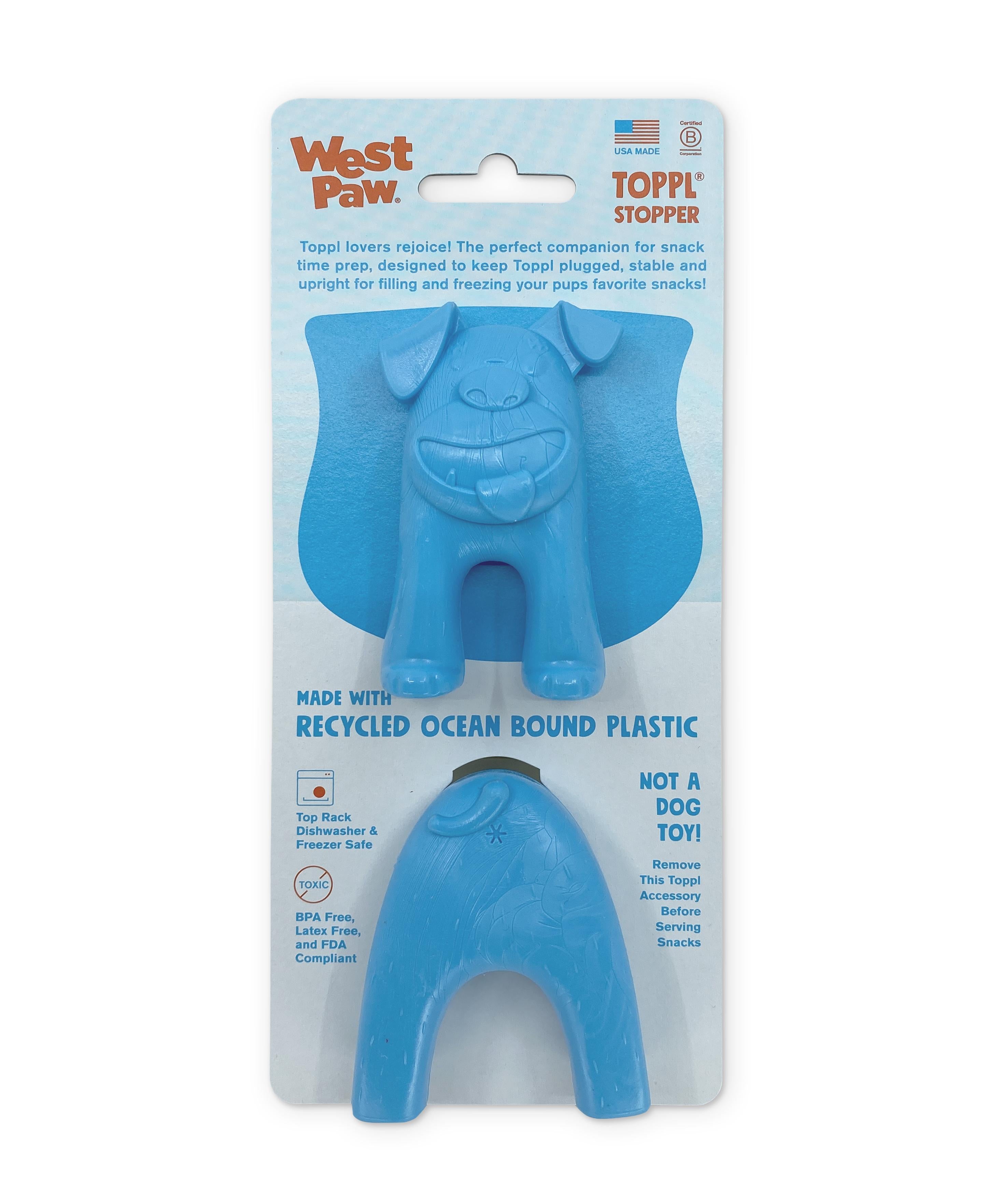 West Paw Toppl Stopper Dog Toy Accessory, Aqua Blue
