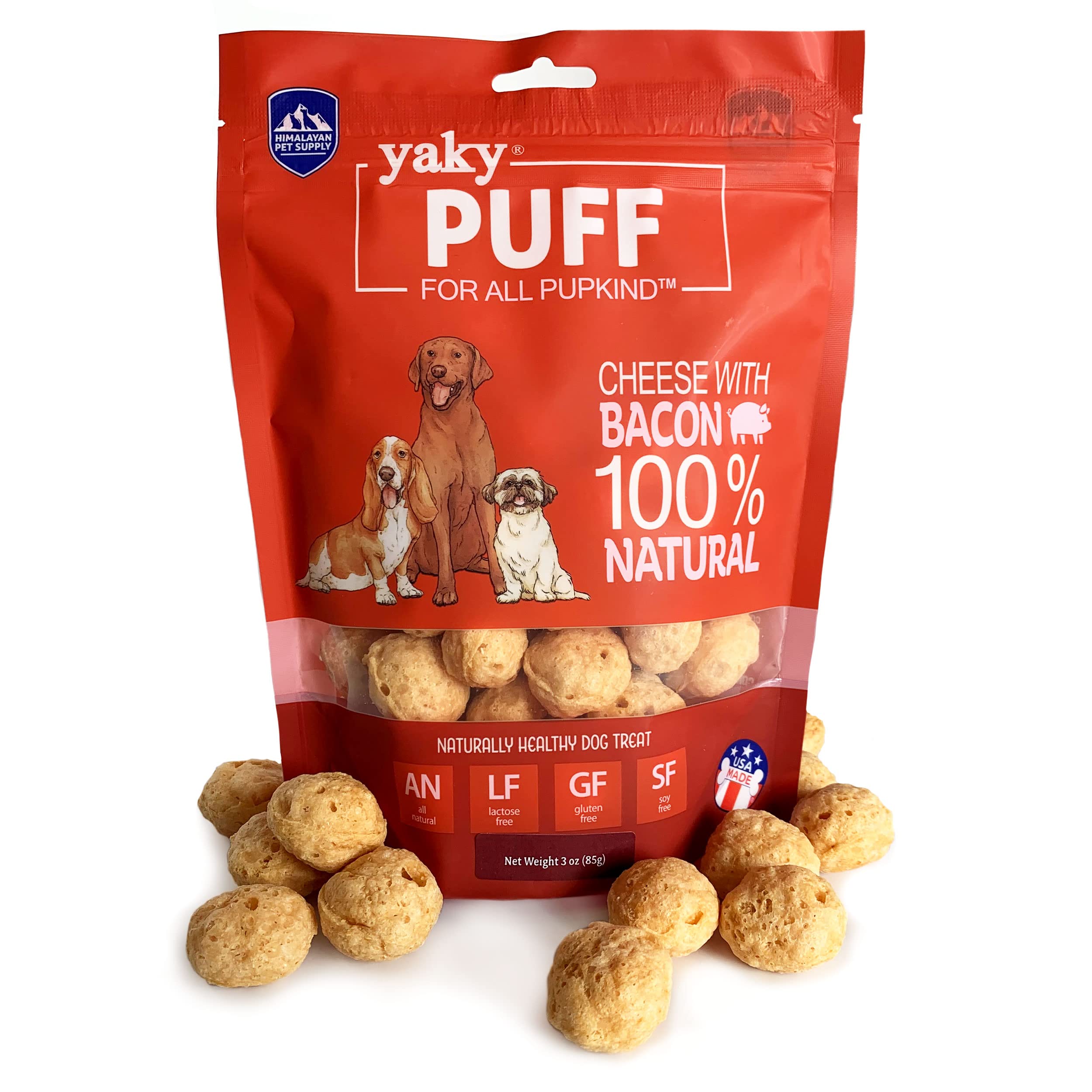 Himalayan Pet Supply yakyPUFF Bacon Flavor Dog Treats, 3-oz